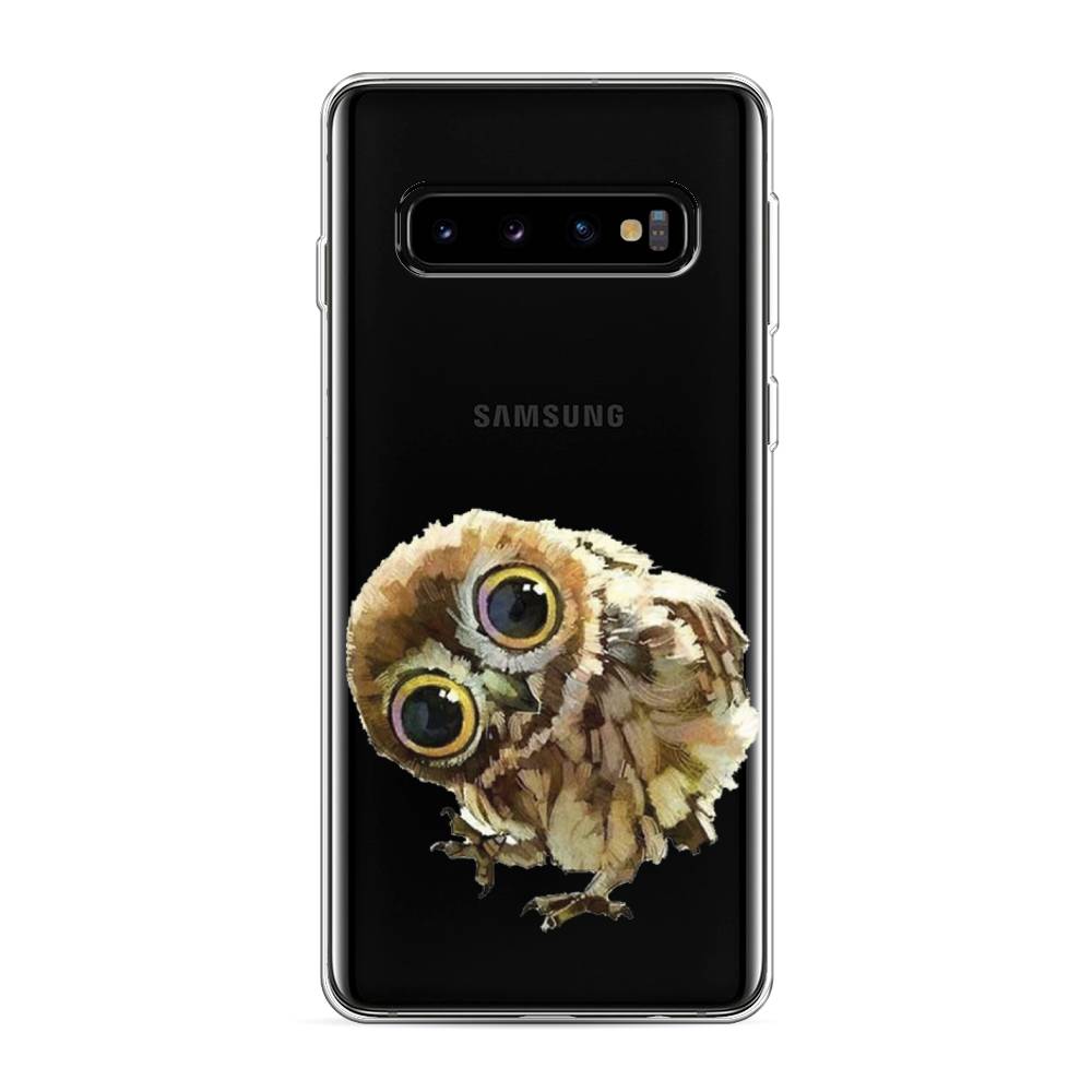 фото Силиконовый чехол "любопытный совенок" на samsung galaxy s10 awog