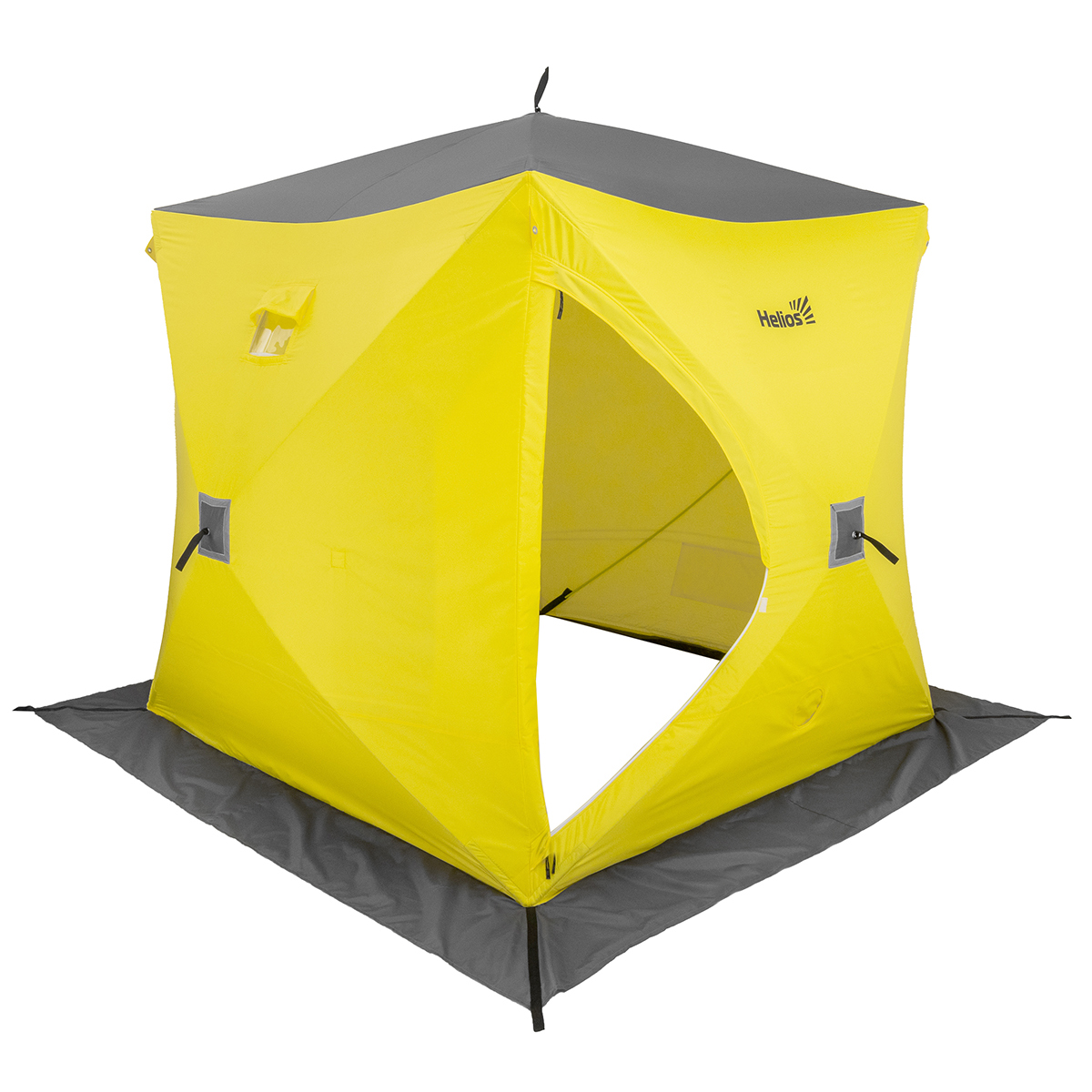 Палатка зимняя утепленная Helios Куб Premium 2,1х2,1 м желто-серая
