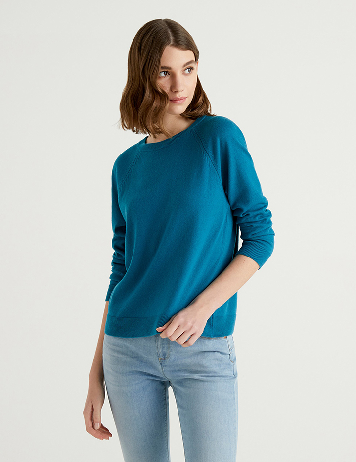 

Джемпер женский United Colors of Benetton 21A_1035D1P17 голубой S, 21A_1035D1P17
