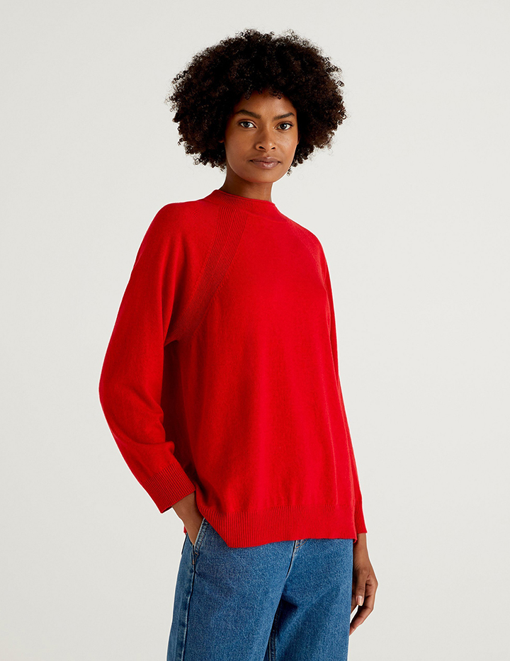 

Джемпер женский United Colors of Benetton 21A_1035D1P12 красный L, 21A_1035D1P12