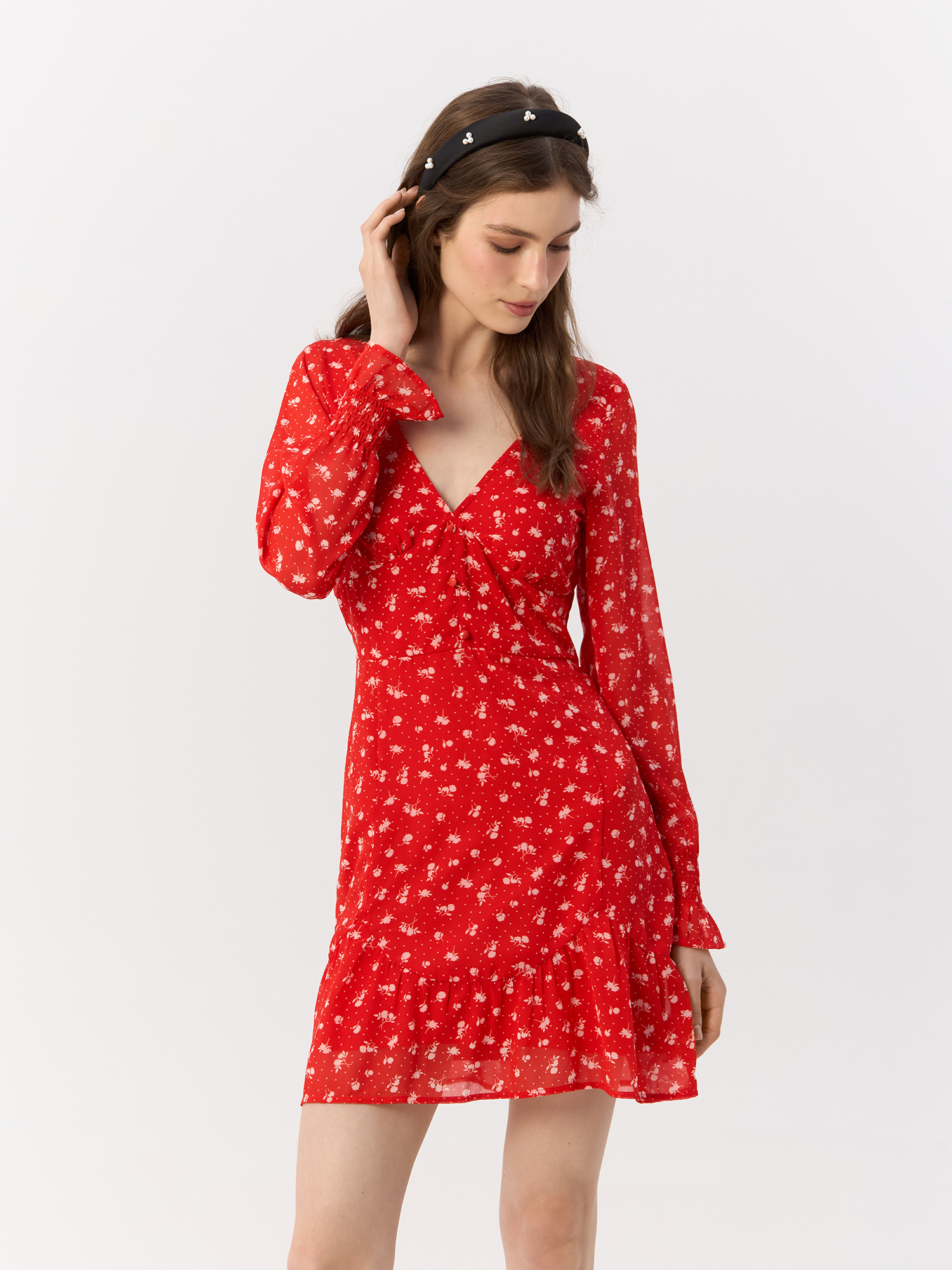 

Платье женское H&M 938739001 красное 46 EU, Красный, 938739001