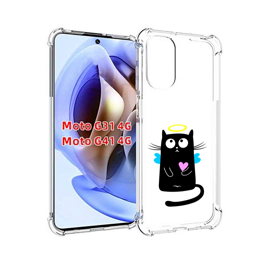 

Чехол MyPads Кот ангелок для Motorola Moto G31 4G / G41 4G, Прозрачный, Tocco