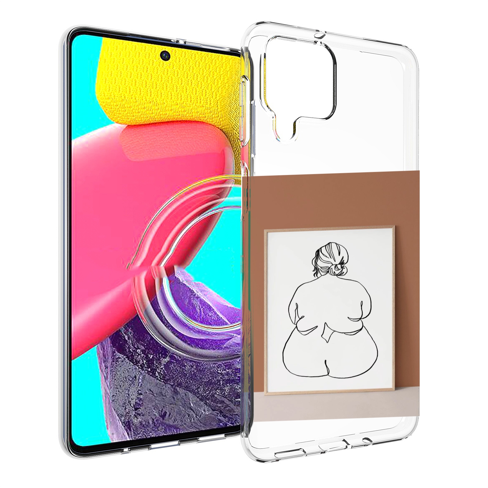 

Чехол MyPads Body Positive Female Figure Line Art женский для Samsung Galaxy M53 (SM-M536), Прозрачный, Tocco