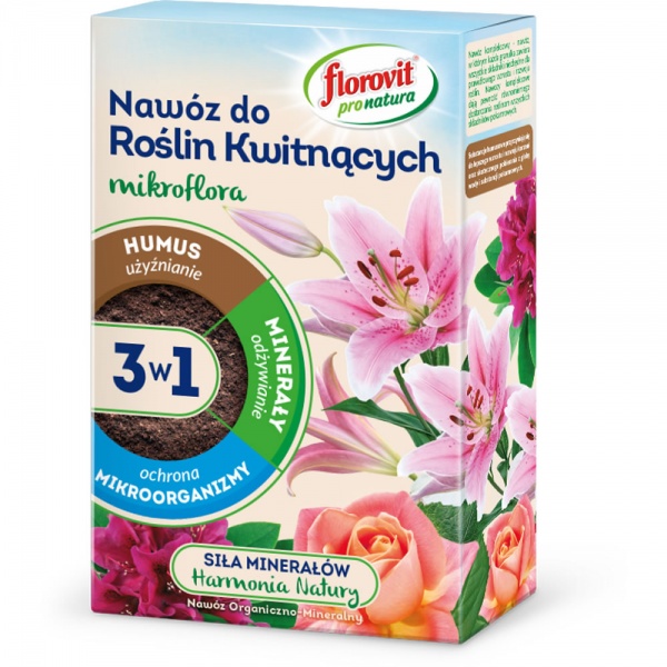 фото Florovit pro natura mikroflora удобрение 3 в 1, органоминеральное, для цветущих 1 кг