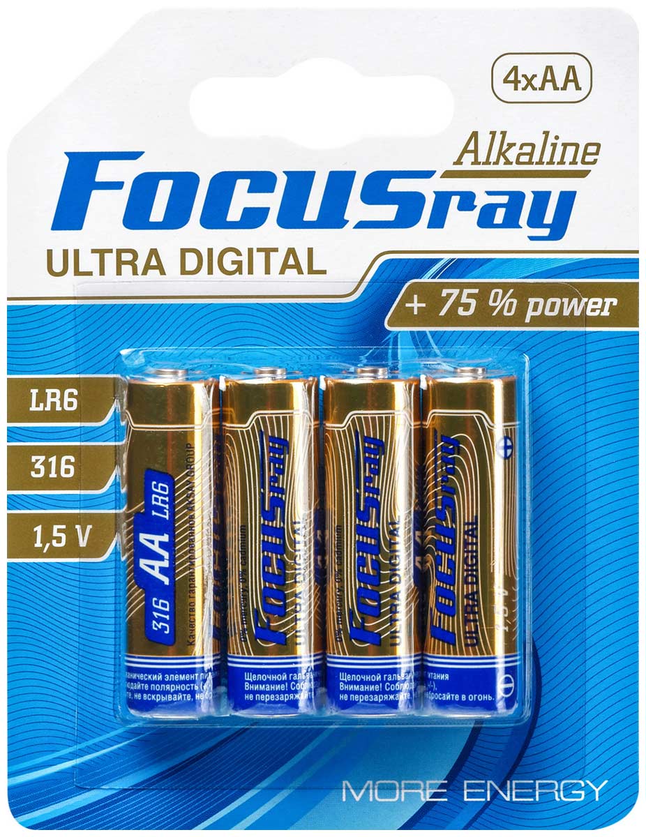 

Батарейки FOCUSray ULTRA DIGITAL LR06/BL4 2/48/288, ULTRA DIGITAL LR06/BL4 2/48/288