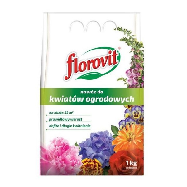 Florovit удобрение гранулированное для садовых цветов, мякгая упаковка, 1 кг