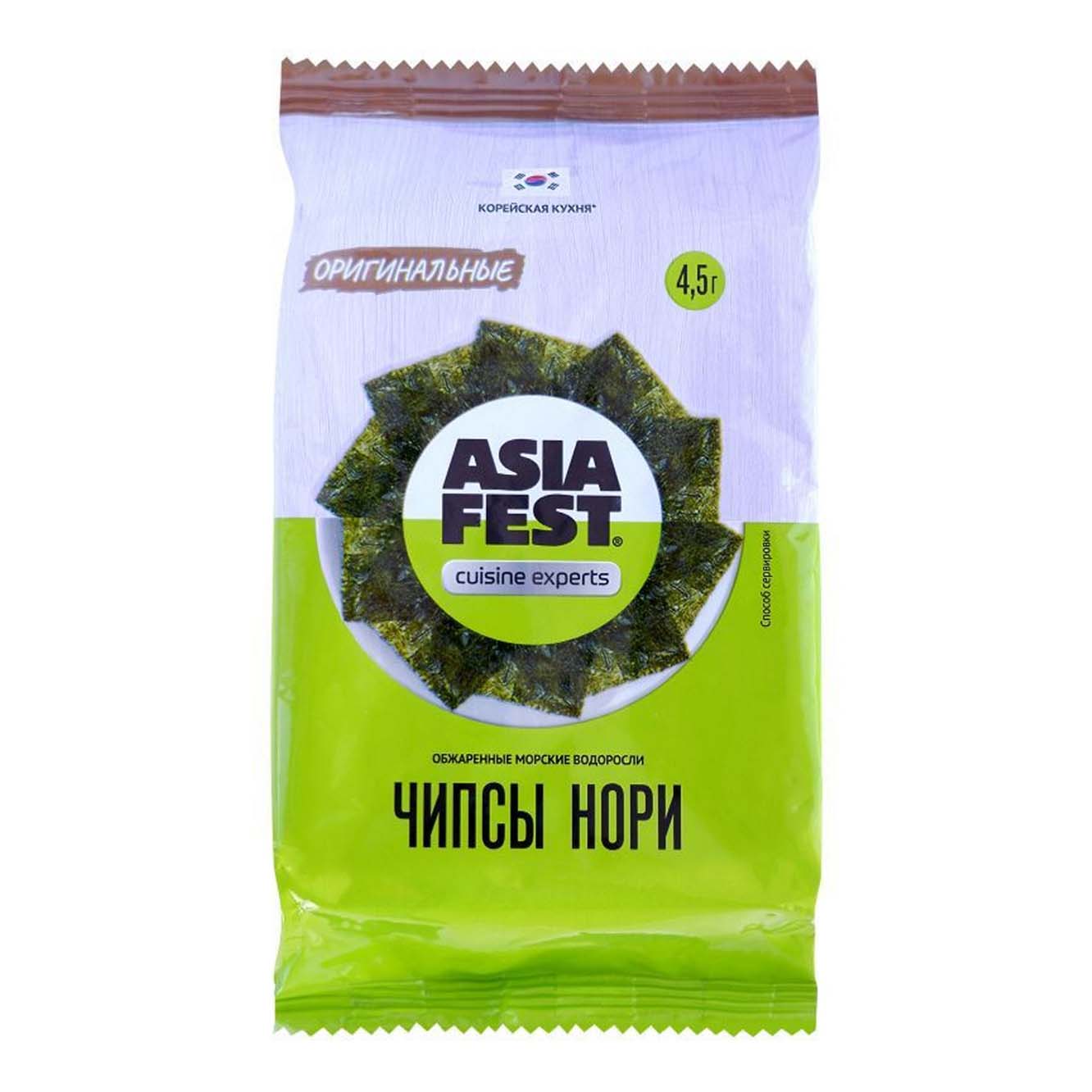 

Чипсы нори Asia Fest оригинальные 4,5 г