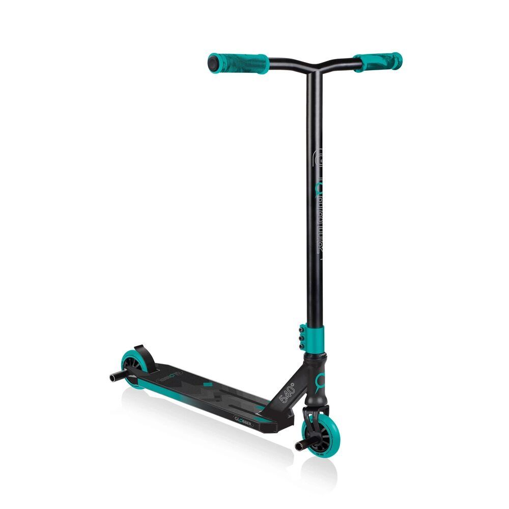 

GLOBBER Трюковый самокат GS 540° NEW Черно-бирюзовый, Черный;зеленый, GS 540