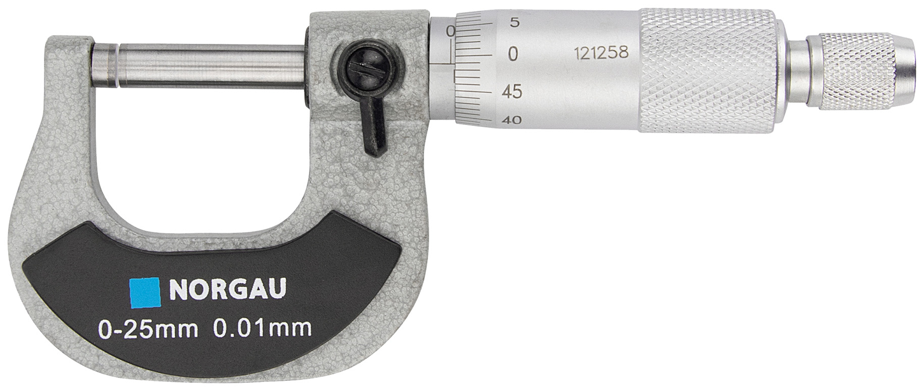 Гладкий микрометр с поверкой NORGAU Industrial с зажимным винтом и трещоткой, №61577-15 в