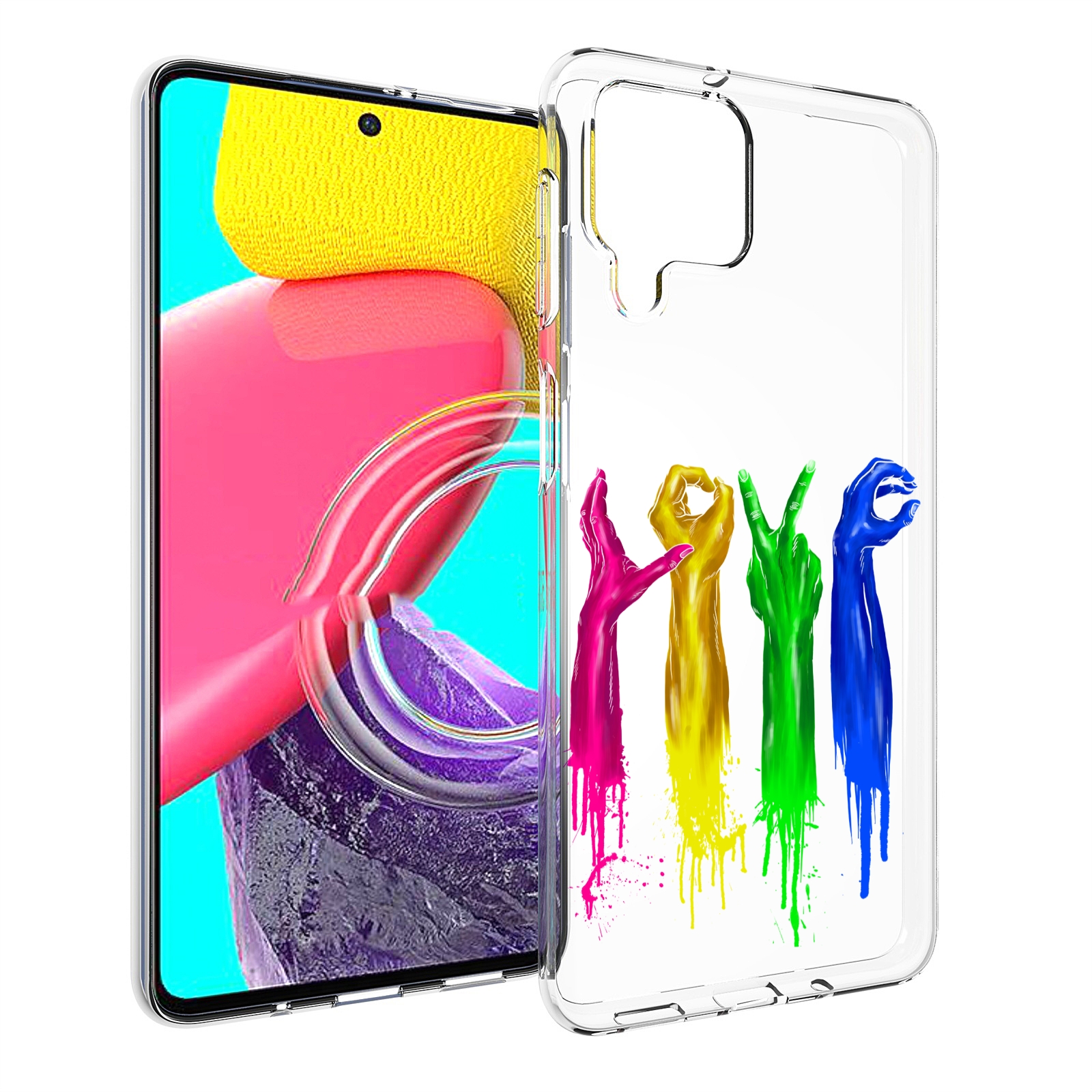 

Чехол MyPads яркие руки love для Samsung Galaxy M53 (SM-M536), Прозрачный, Tocco