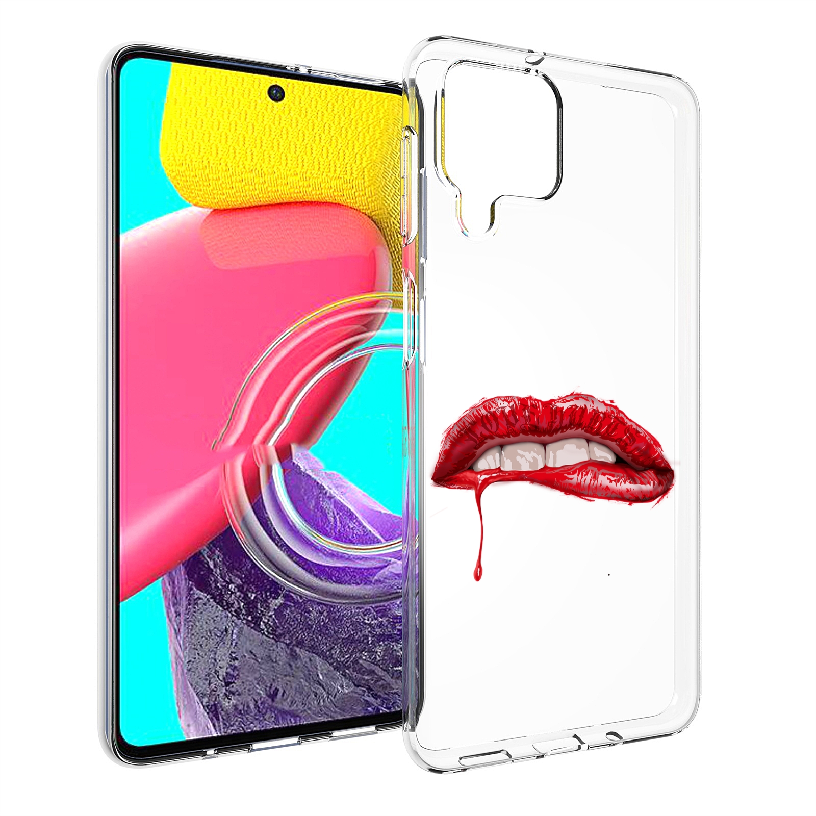 

Чехол MyPads яркие красные губы для Samsung Galaxy M53 (SM-M536), Прозрачный, Tocco