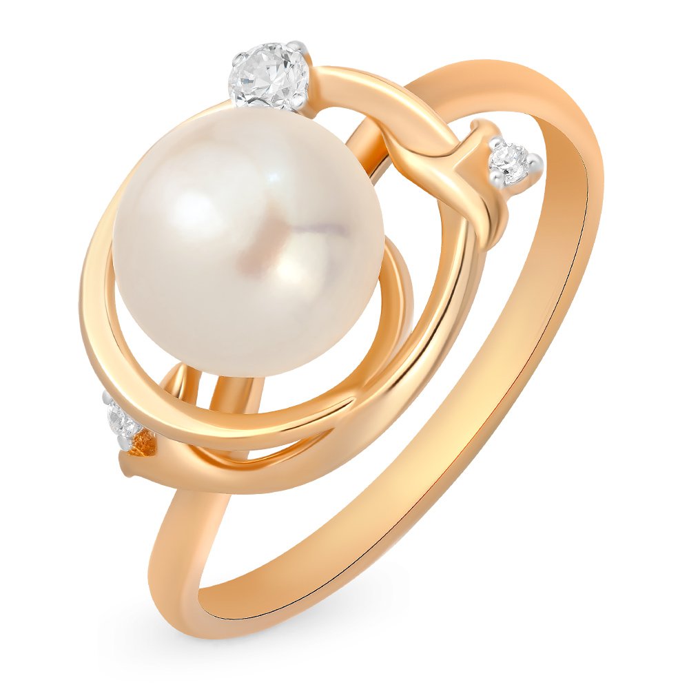 

Кольцо женское из красного золота с жемчугом, фианитом 585Gold 201011181, р, 201011181