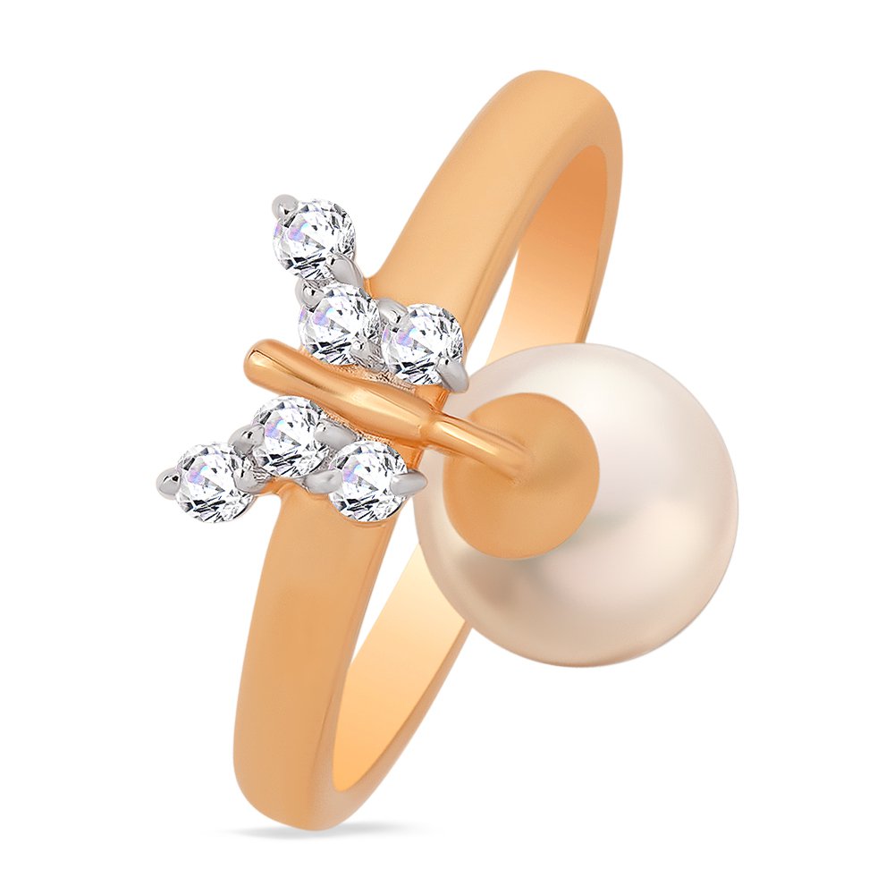 

Кольцо женское из красного золота с жемчугом, фианитом 585Gold 201011162, р. 16,5, 201011162