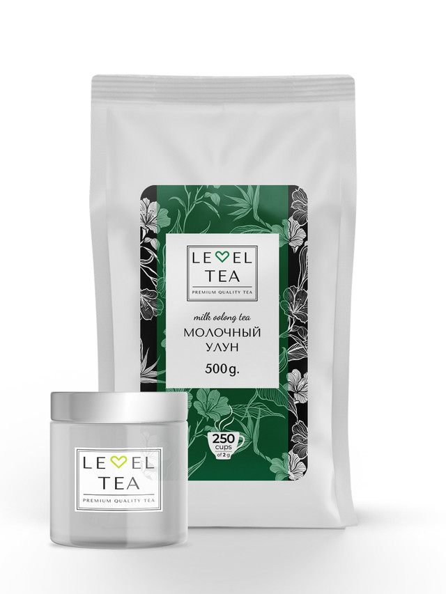 фото Чай зеленый листовой молочный улун level tea 500 г