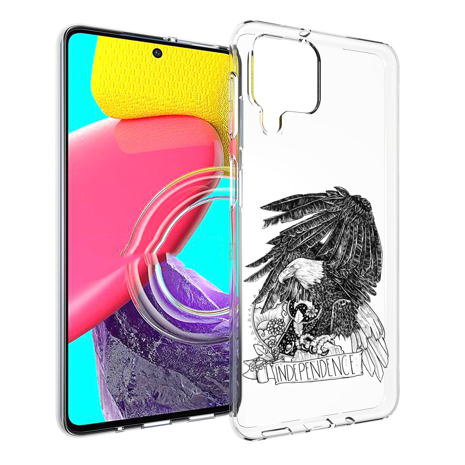 

Чехол MyPads черно белый сокол для Samsung Galaxy M53 (SM-M536), Прозрачный, Tocco