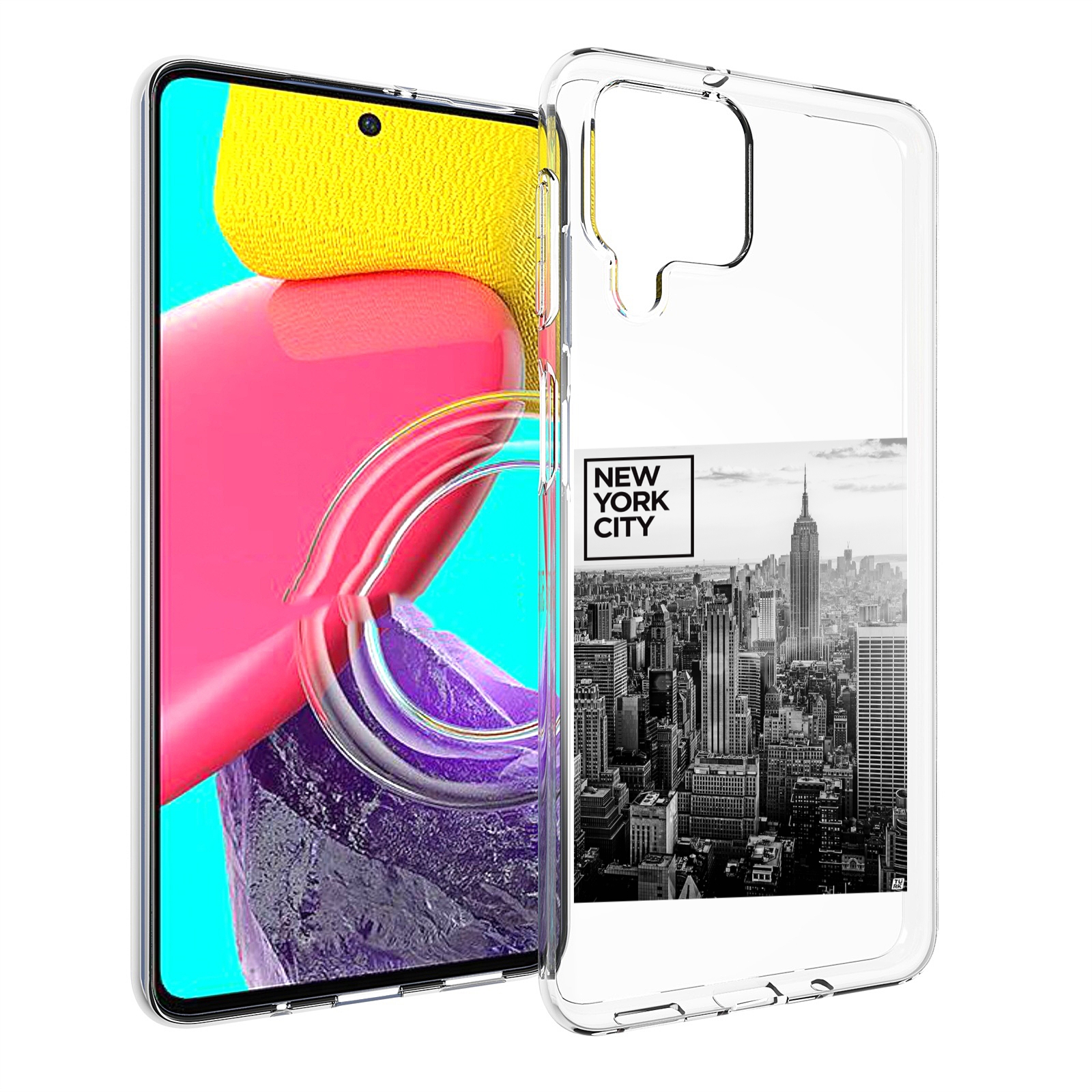 

Чехол MyPads черно белый Нью-Йорк для Samsung Galaxy M53 (SM-M536), Прозрачный, Tocco