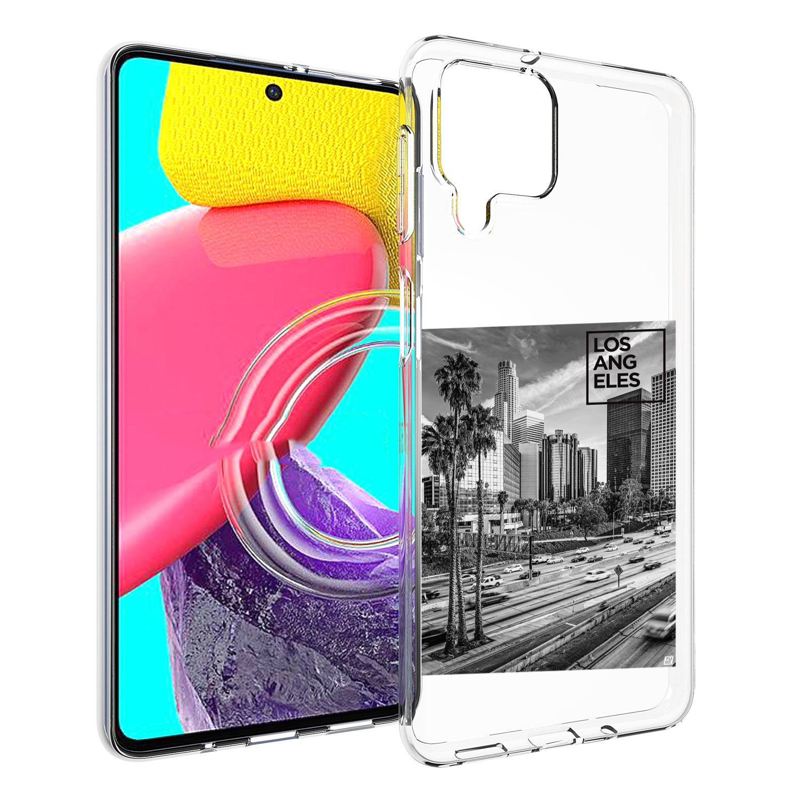 

Чехол MyPads черно белый лос анджелес для Samsung Galaxy M53 (SM-M536), Прозрачный, Tocco