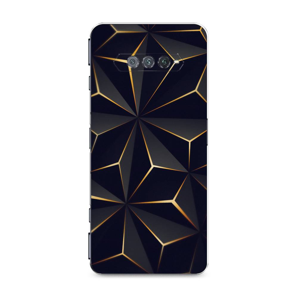 

Чехол на Xiaomi Black Shark 4 "Черные полигоны", Золотистый;черный, 311550-3
