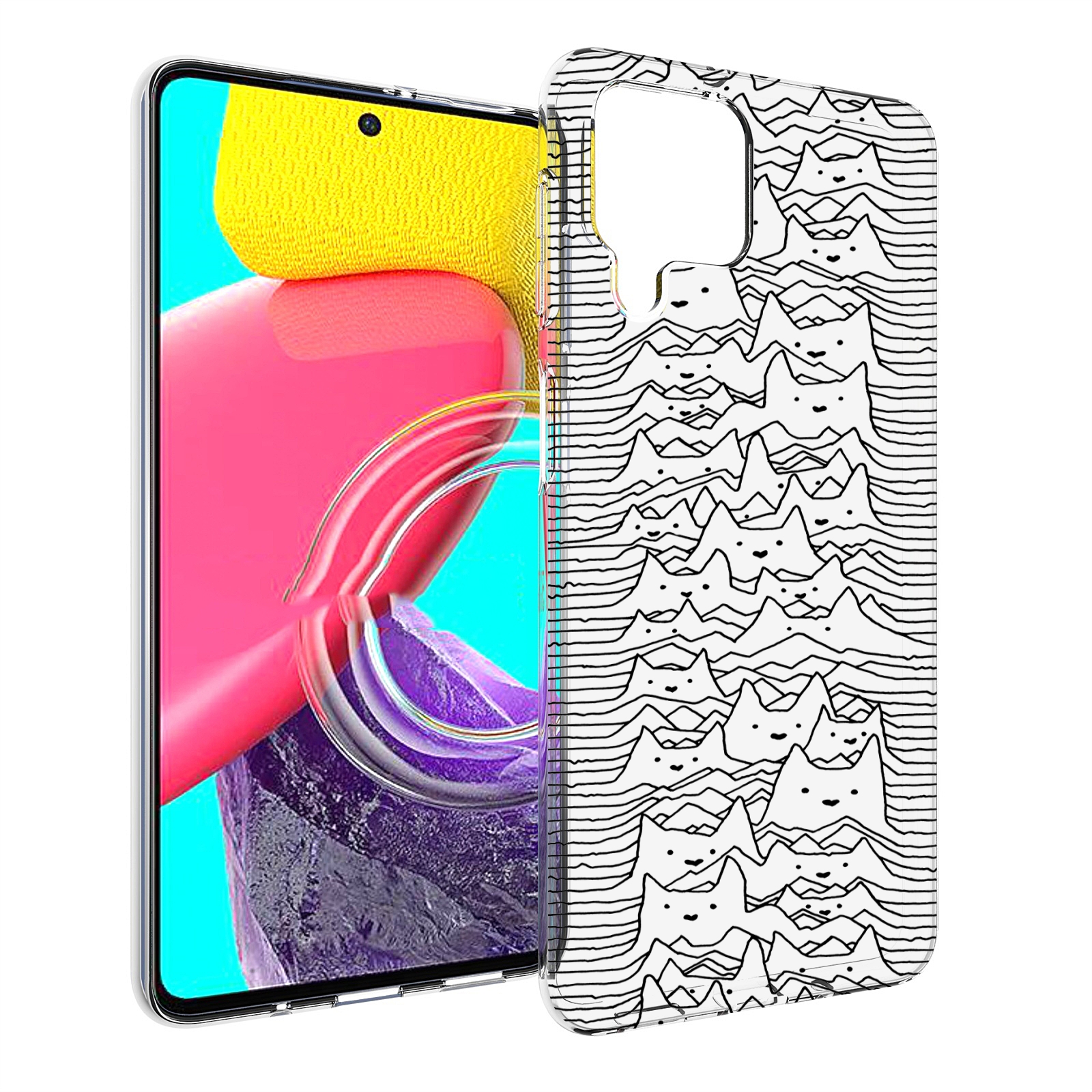 

Чехол MyPads черно белые коты 3D для Samsung Galaxy M53 (SM-M536), Прозрачный, Tocco
