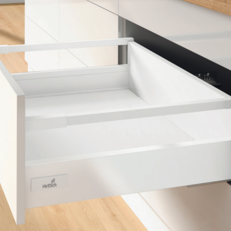 Комплект фурнитуры ящика Hettich InnoTech Atira Quadro 25 520X144 мм 600014117428 белый