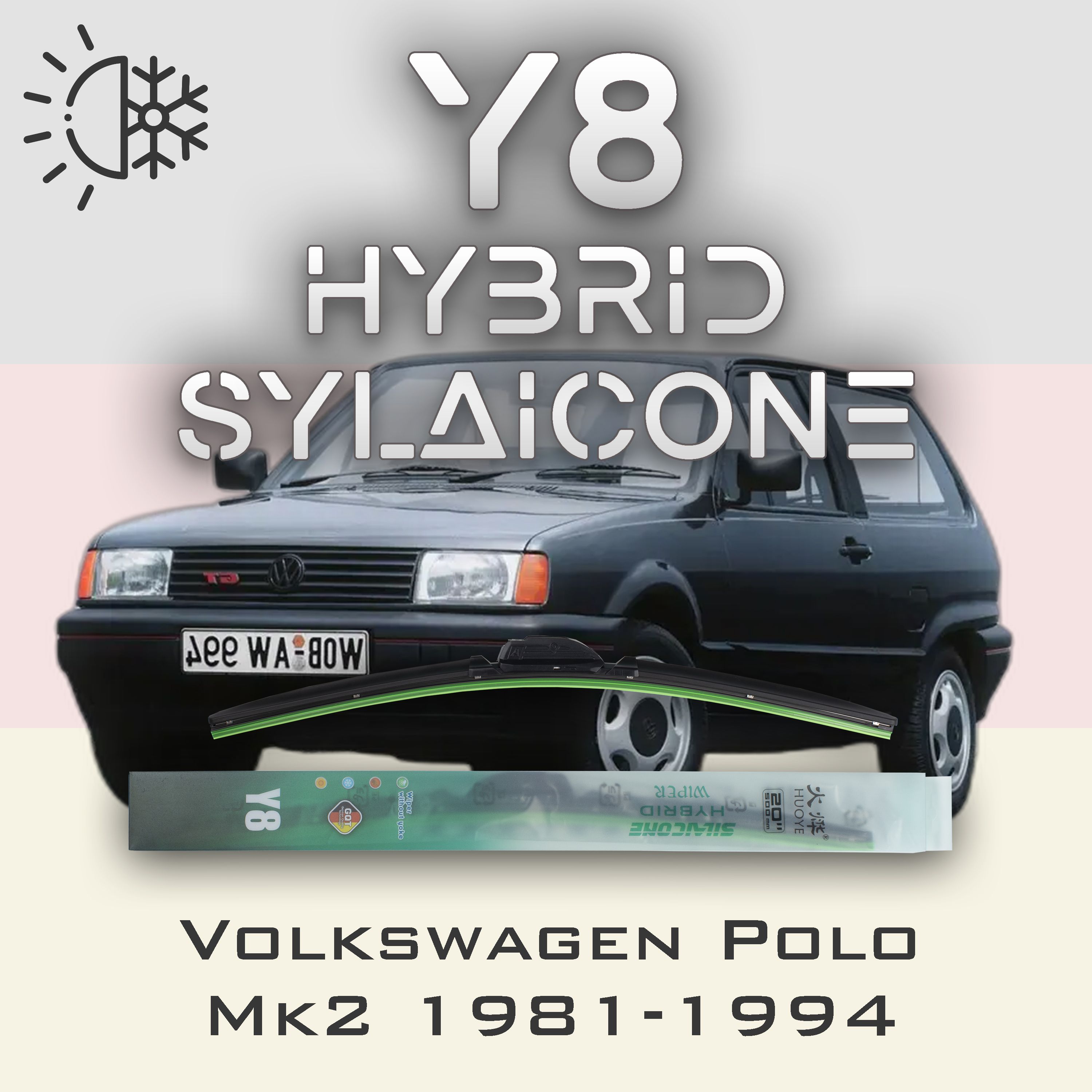 

Комплект щеток стеклоочистителя HUOYE Y8-Volkswagen Polo Mk2 1981-1994, Y8