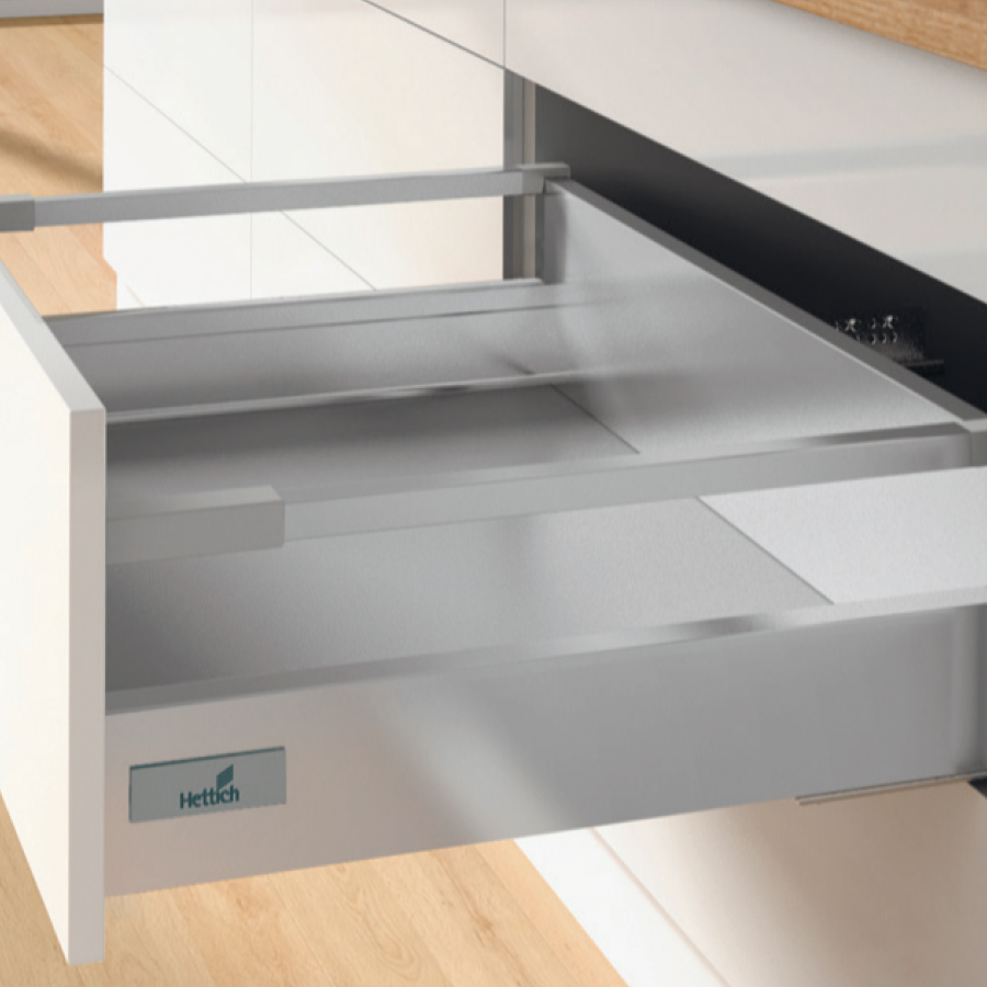 

Комплект фурнитуры ящика Hettich InnoTech Atira Quadro 25 470X144 мм, серебристый