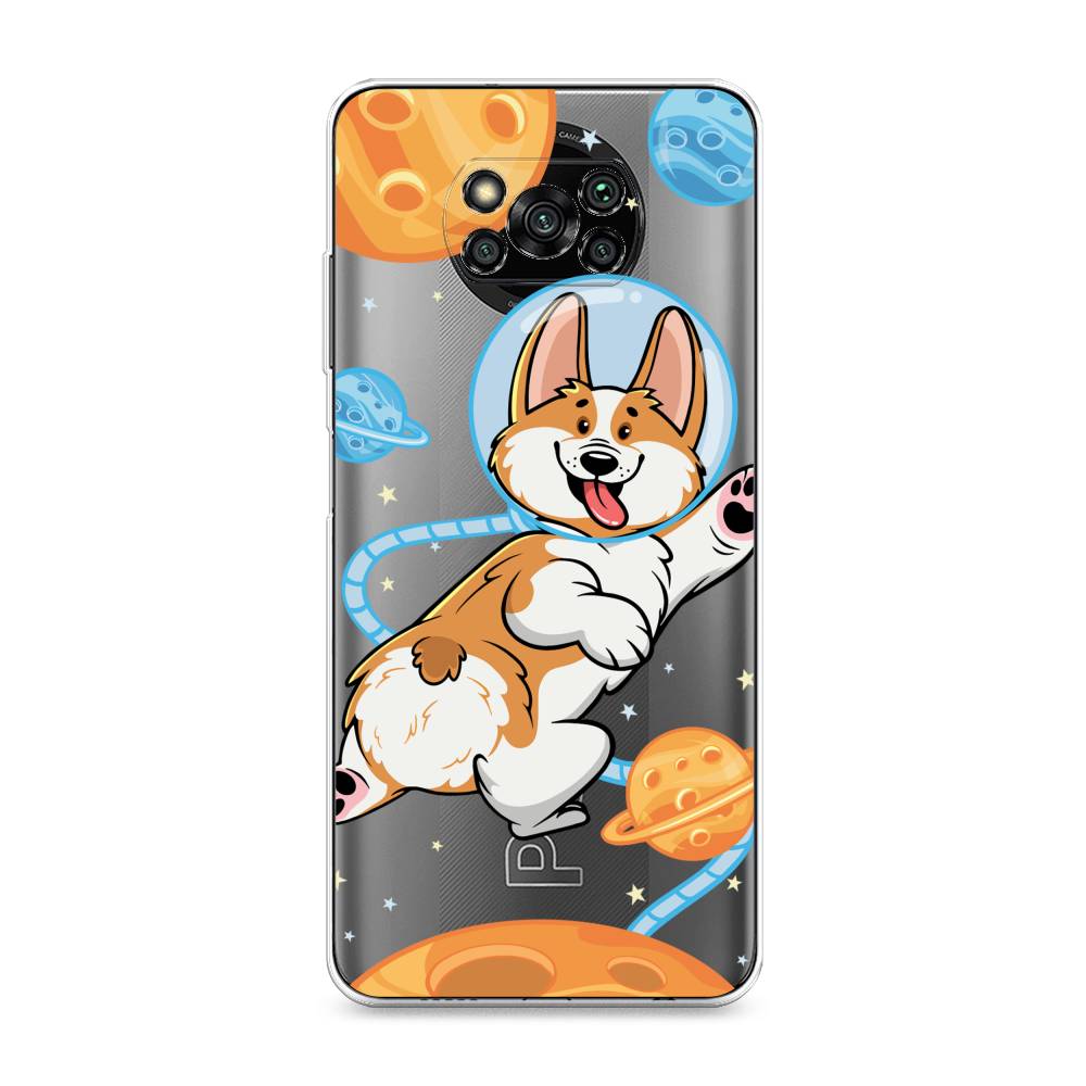 

Чехол на Xiaomi Poco X3 "Корги-космонавт", Голубой;бежевый;белый, 310650-1
