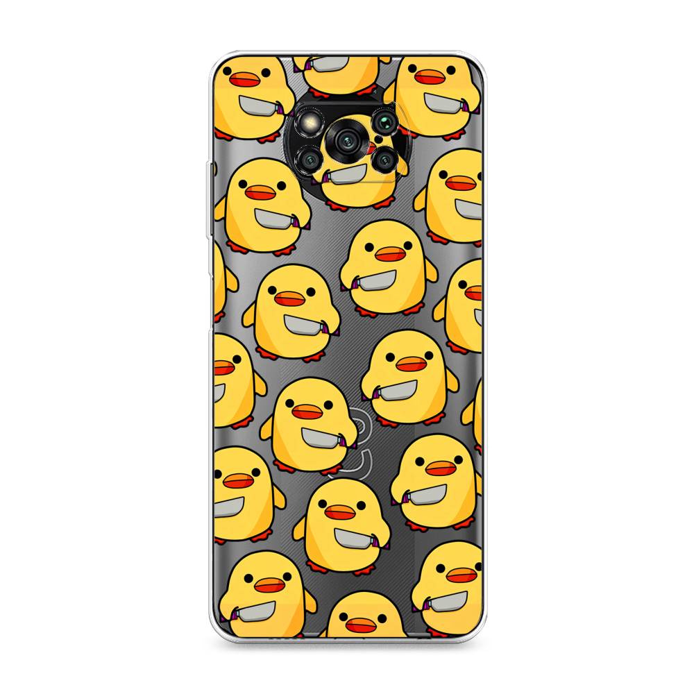 

Чехол на Xiaomi Poco X3 "Утка с ножом", Прозрачный;желтый;оранжевый, 310650-1