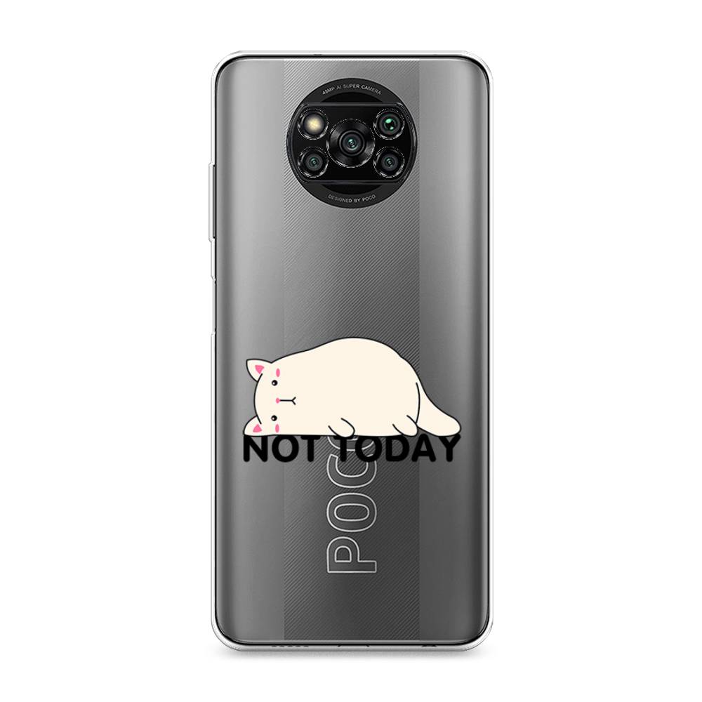 

Чехол на Xiaomi Poco X3 "Cat not today", Белый;розовый;черный, 310650-1