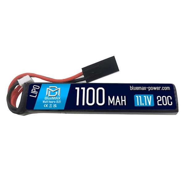 

Аккумулятор BlueMAX Li-Po 11.1V 1100mah 20C Stick, 102x21x14 мм