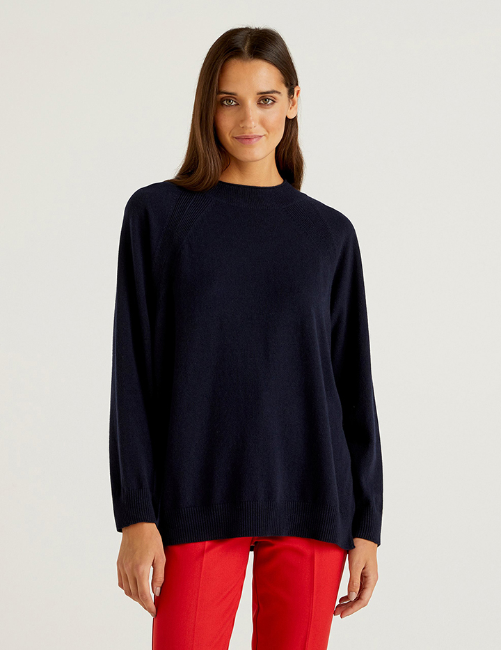 

Джемпер женский United Colors of Benetton 21A_1035D1P12 синий M, 21A_1035D1P12