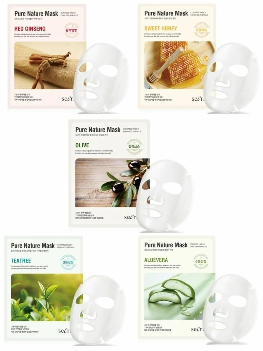 

Набор тканевых масок Anskin Secriss Pure Nature Mask Pack сет 2, 5 шт по 25 мл