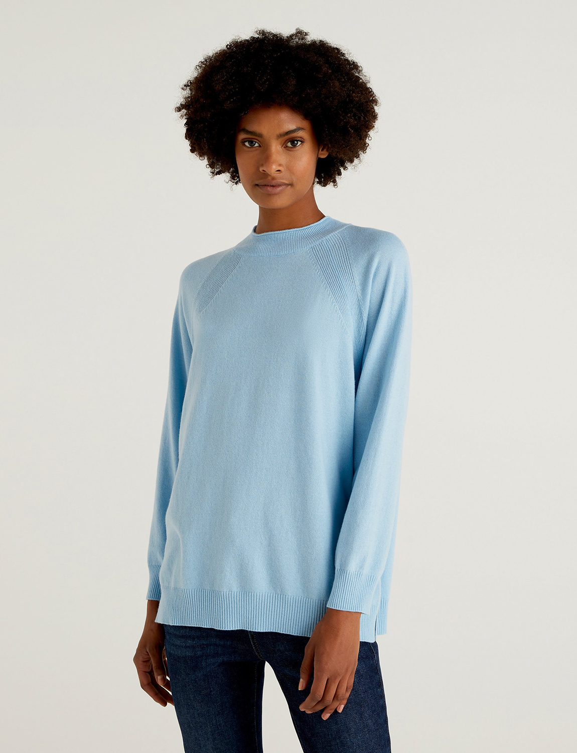 

Джемпер женский United Colors of Benetton 21A_1035D1P12 голубой XL