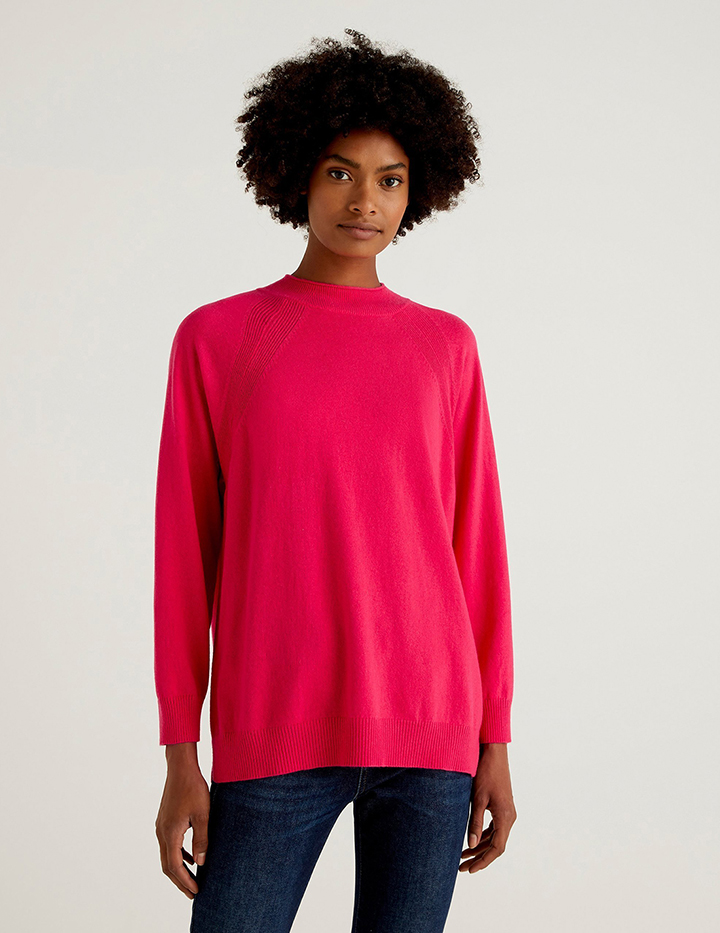 

Джемпер женский United Colors of Benetton 21A_1035D1P12 розовый L, 21A_1035D1P12