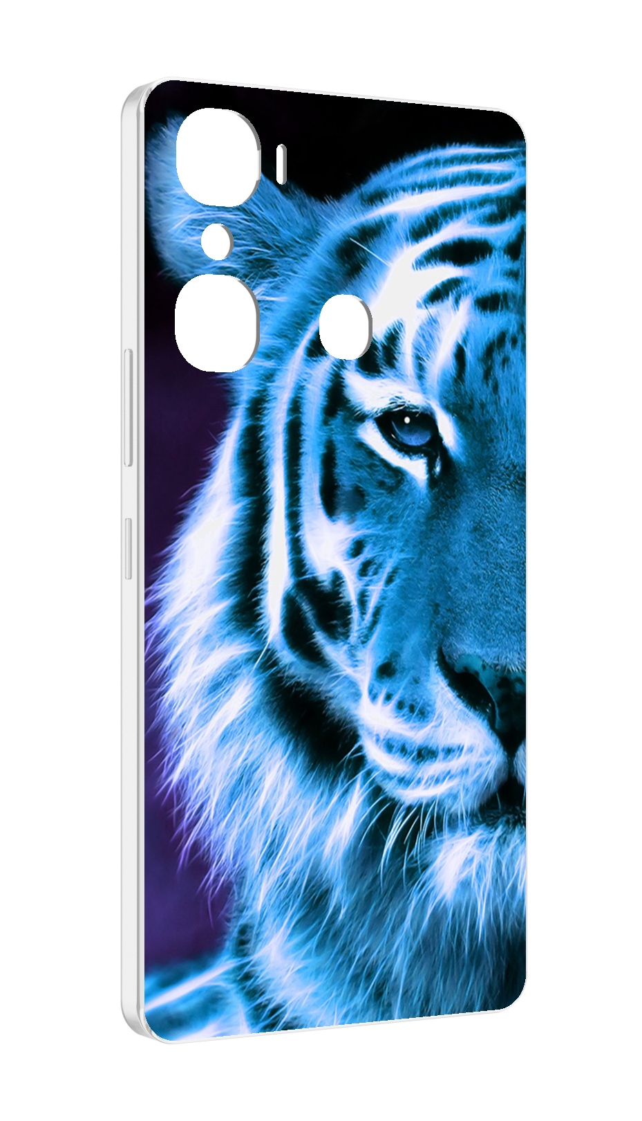 

Чехол MyPads Половина-тигра мужской для Infinix Hot 12 Pro, Прозрачный, Tocco