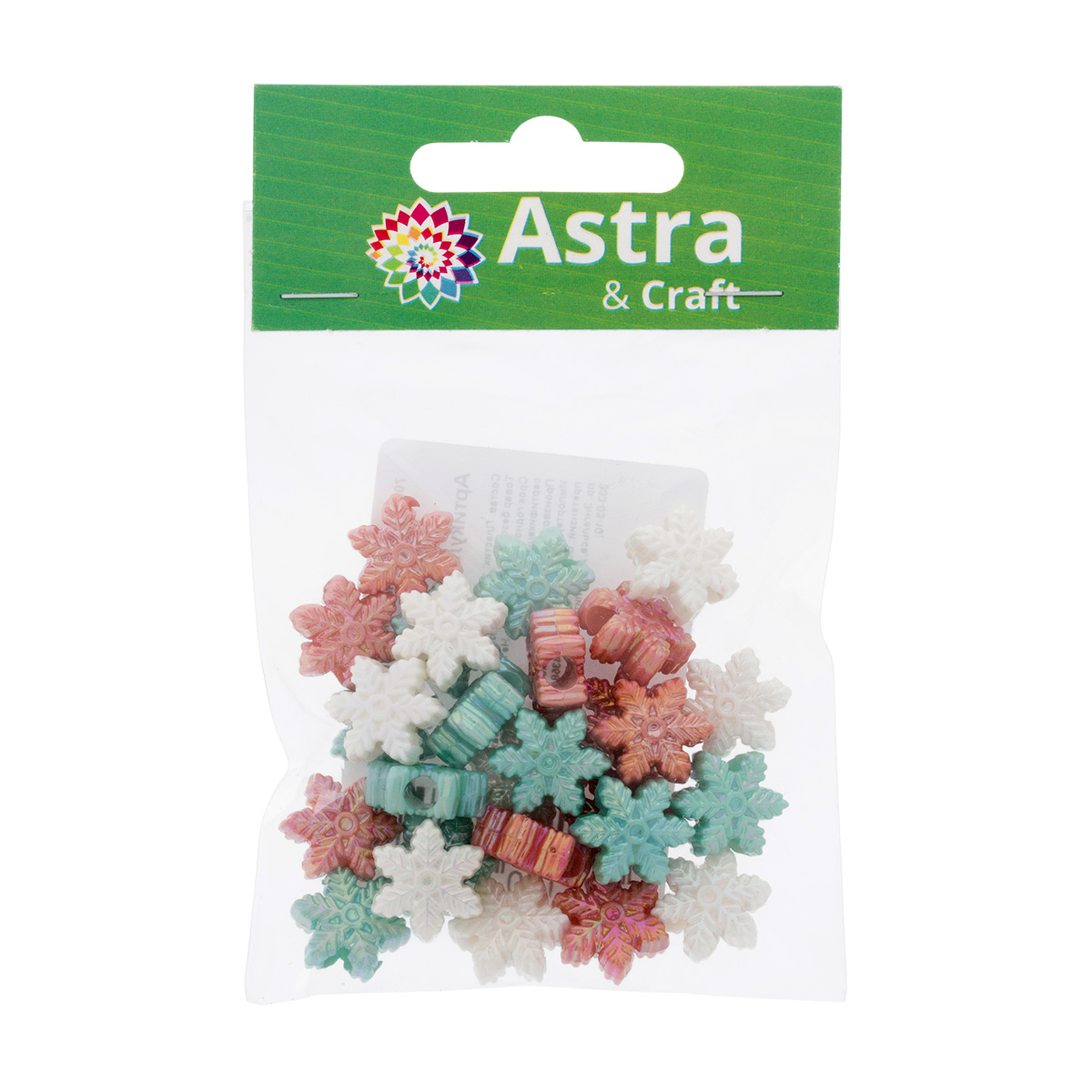 

Бусины Astra&Craft 'Снежинки' 7063, 13*6 мм, ассорти, 15 г, Разноцветный