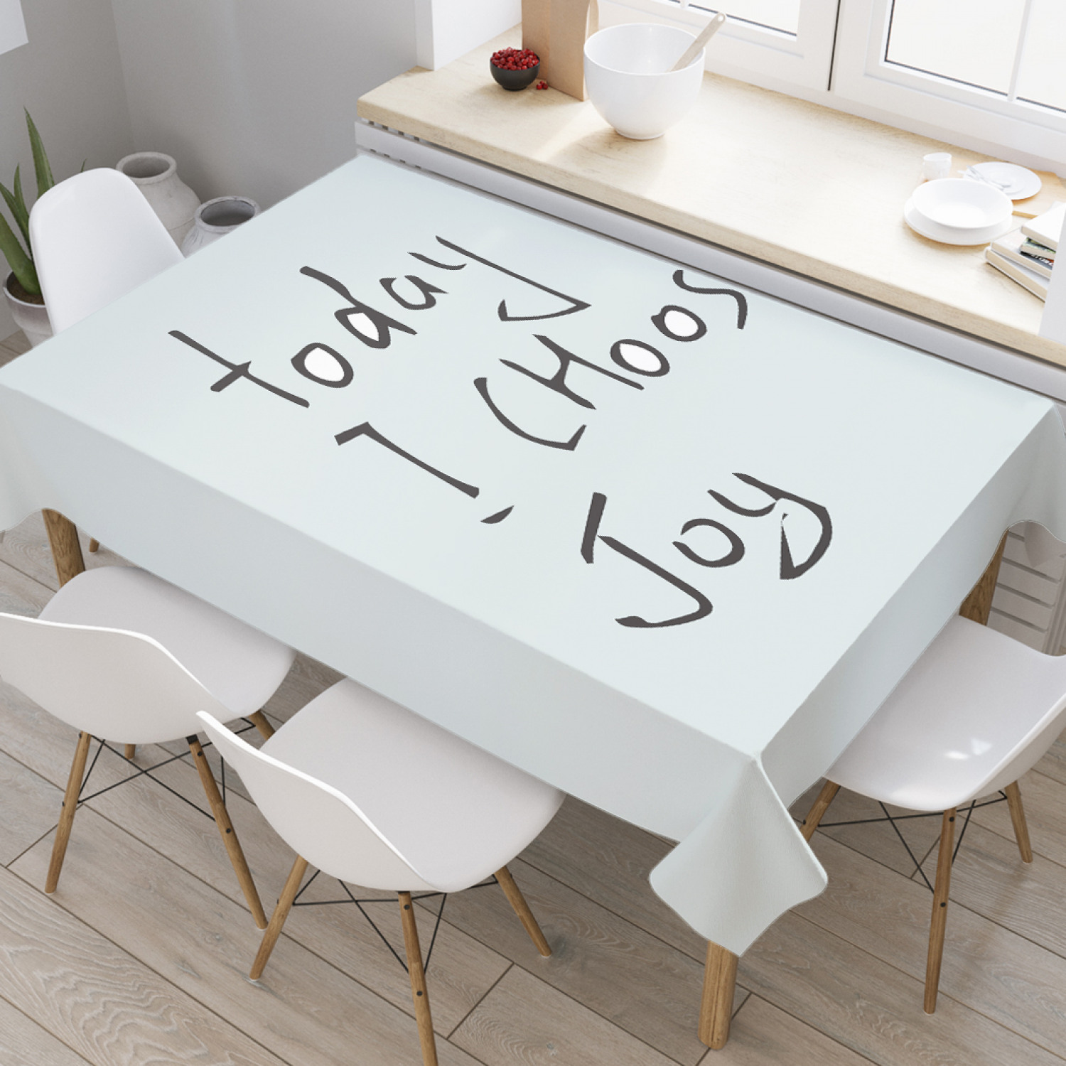 

Скатерть прямоугольная JoyArty "Сегодня я выбираю радость" из оксфорда, 180x145см, Голубой, Сегодня я выбираю радость