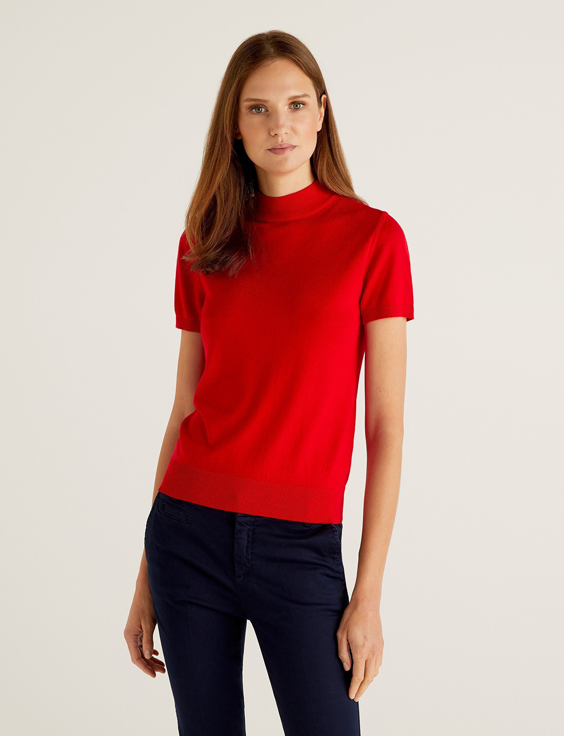 

Водолазка женская United Colors of Benetton 21A_102MD2543 красная XL, 21A_102MD2543