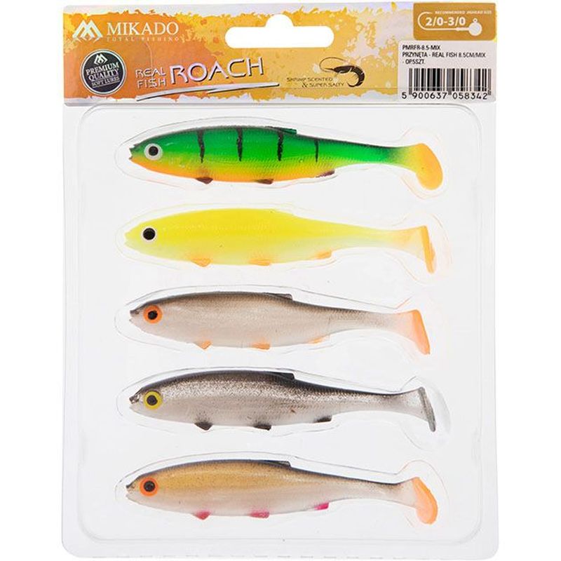 

Виброхвост Mikado REAL FISH 8,5 см (5 шт.), Разноцветный, Real fish