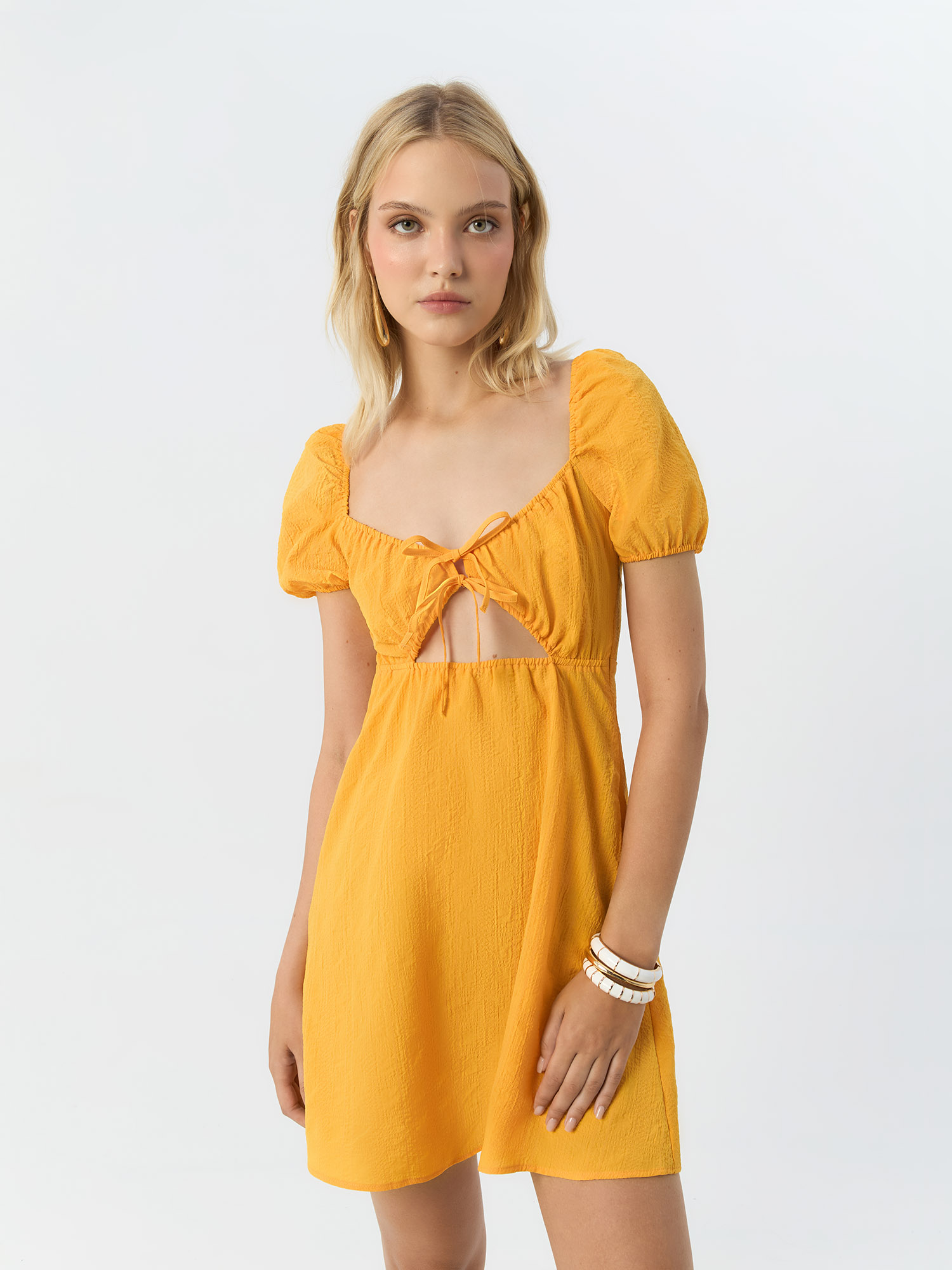 

Платье женское H&M 963236001 желтое 46 EU, Желтый, 963236