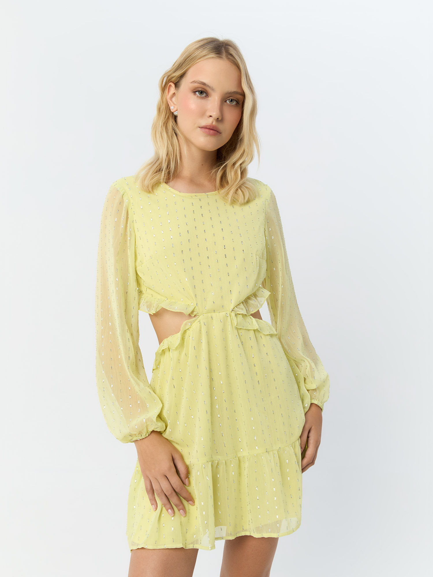 

Платье женское H&M 968719003 желтое 34 EU, Желтый, 9687190