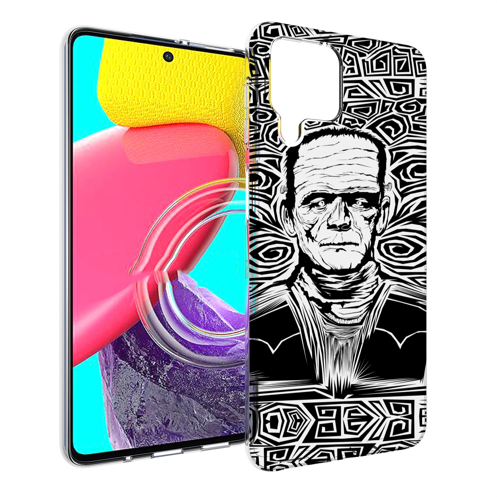 

Чехол MyPads франкенштейн черно белый для Samsung Galaxy M53 (SM-M536), Прозрачный, Tocco