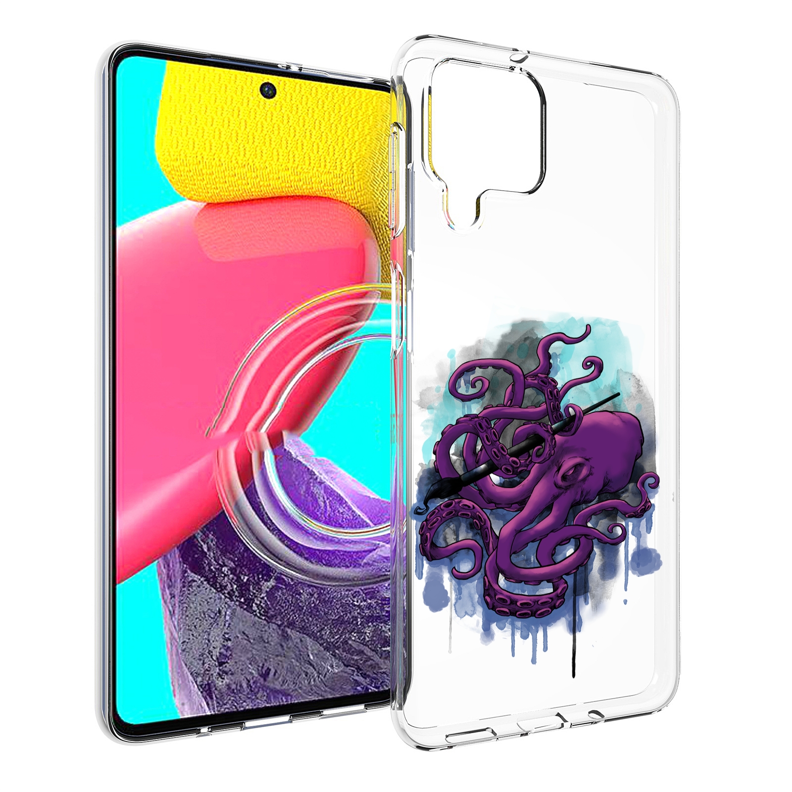 

Чехол MyPads фиолетовый осьминог для Samsung Galaxy M53 (SM-M536), Прозрачный, Tocco