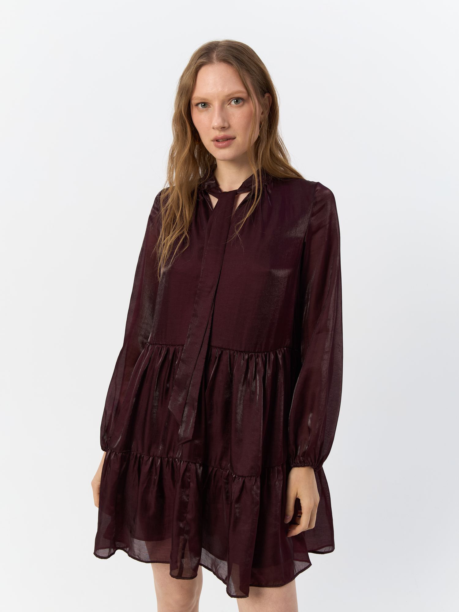 

Платье женское H&M 825196001 бордовое 34 EU, Бордовый, 825196001
