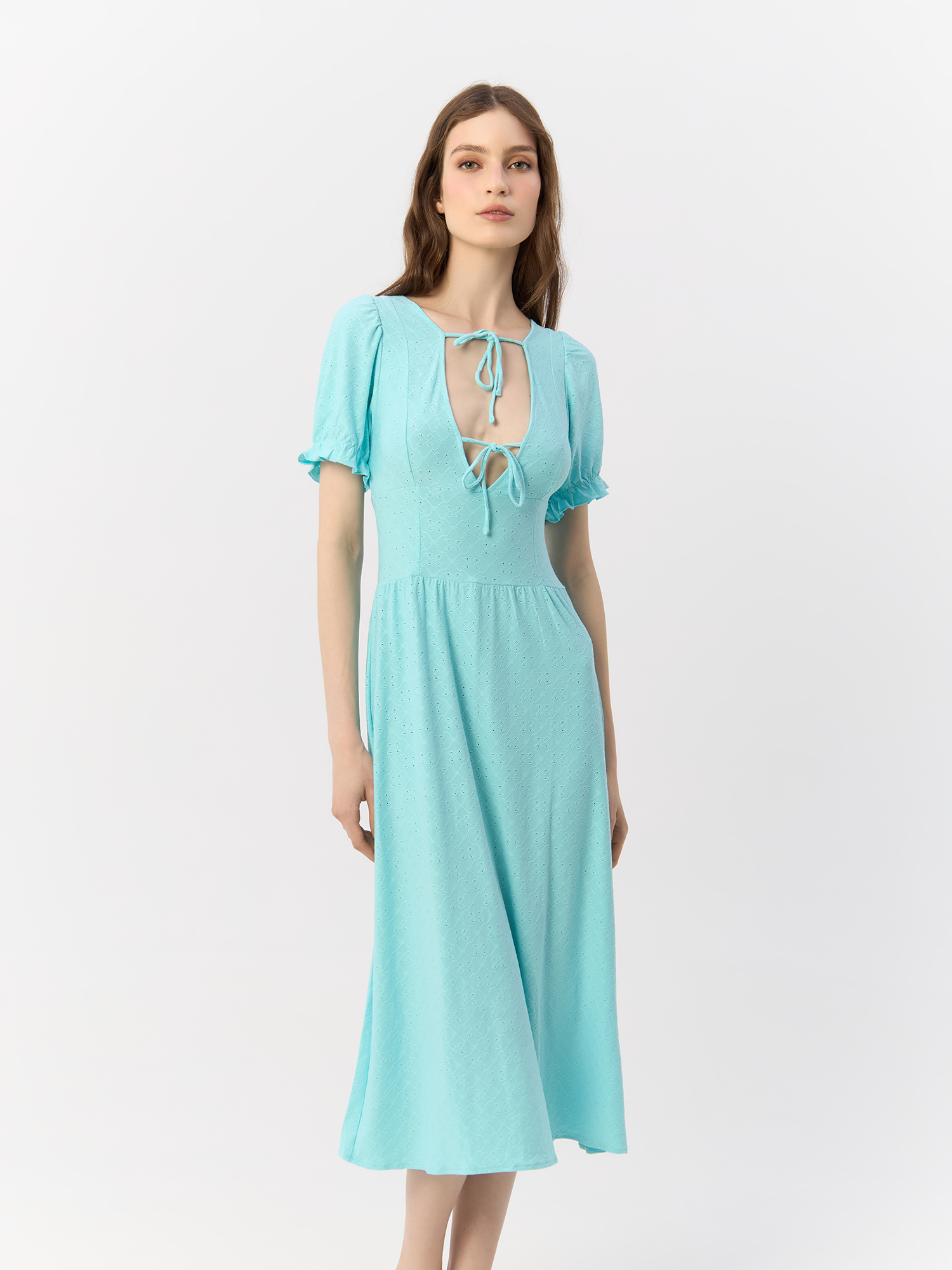 

Платье женское H&M 974387003, бирюзовое, XS, Бирюзовый, 974387003