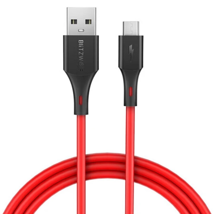Кабель BlitzWolf BW-MC14 USB - Micro USB 2А, 1.8 м, красный