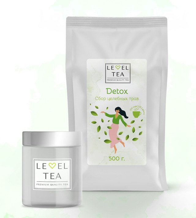 фото Чай травяной листовой detox премиум level tea 500 г