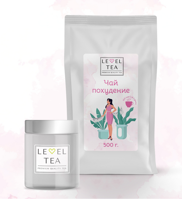 фото Чай травяной листовой для похудения премиум level tea 500 г