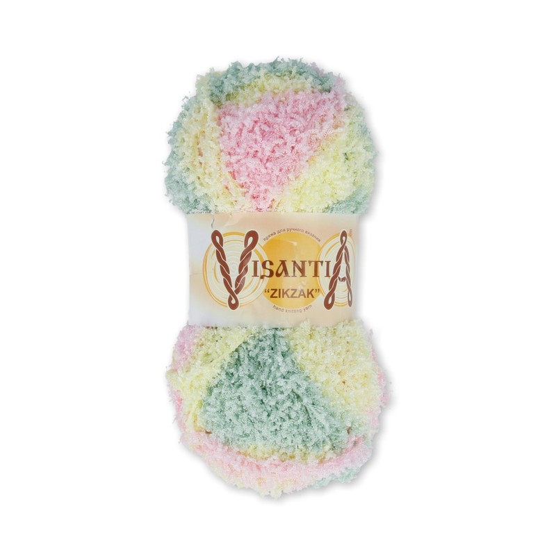 

Пряжа Visantia Visantia Zikzak желто-бледно-розовый, бледно-зеленый, Visantia Zikzak