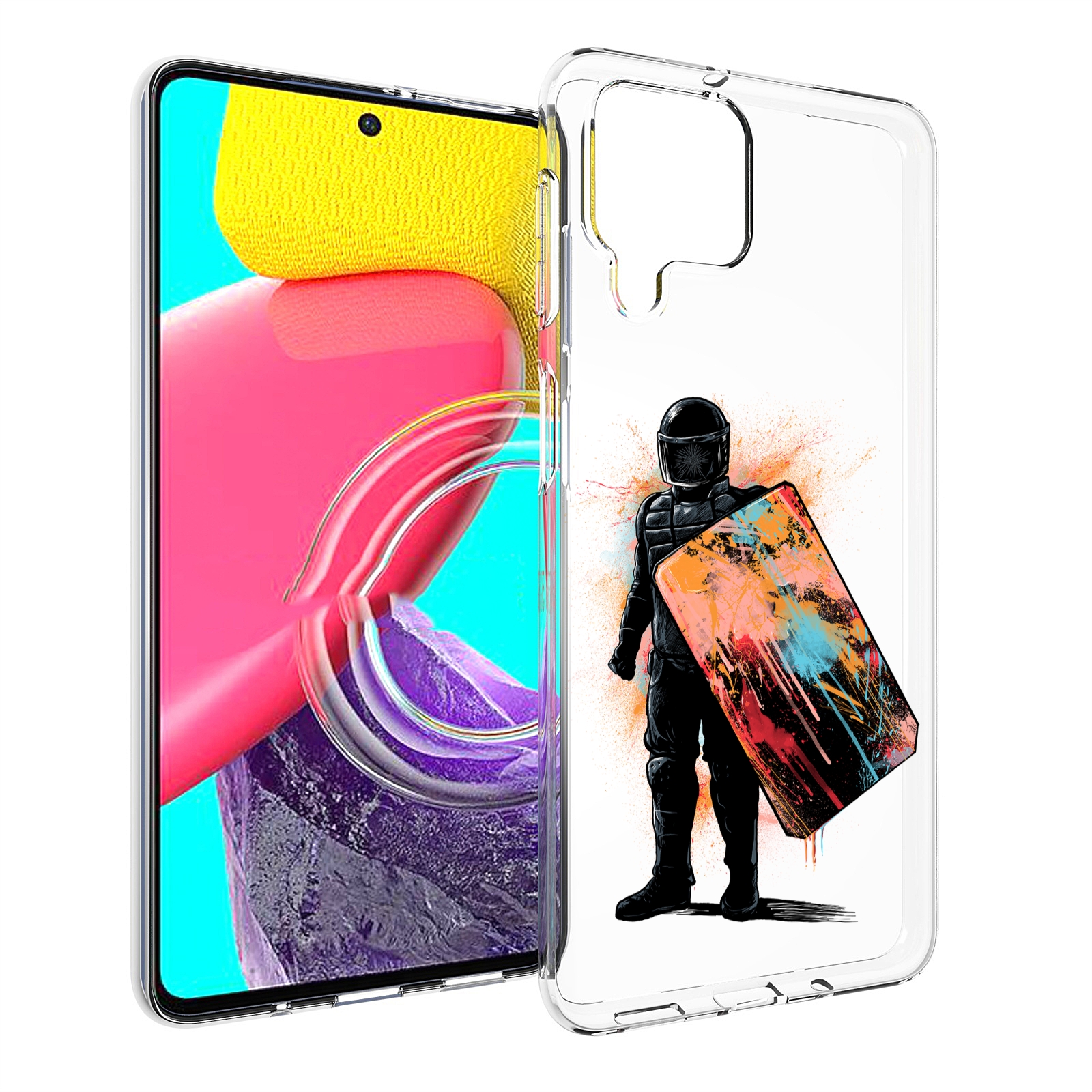 

Чехол MyPads солдат с красочным щитом для Samsung Galaxy M53 (SM-M536), Прозрачный, Tocco